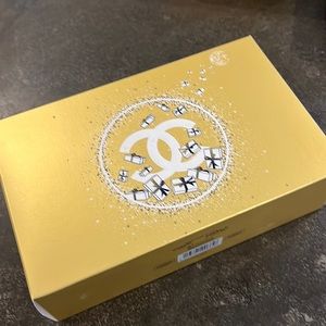 Brand new in box Chanel always brilliant lipgloss trio set with navy makeup bag